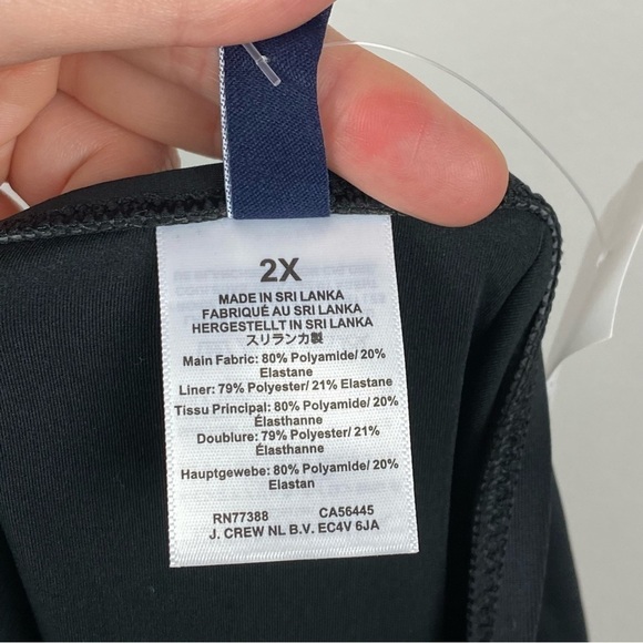 J. Crew Plus Removable Halter Strapless One Piece Swimsuit Black Size 2X NWT - Picture 7 of 7